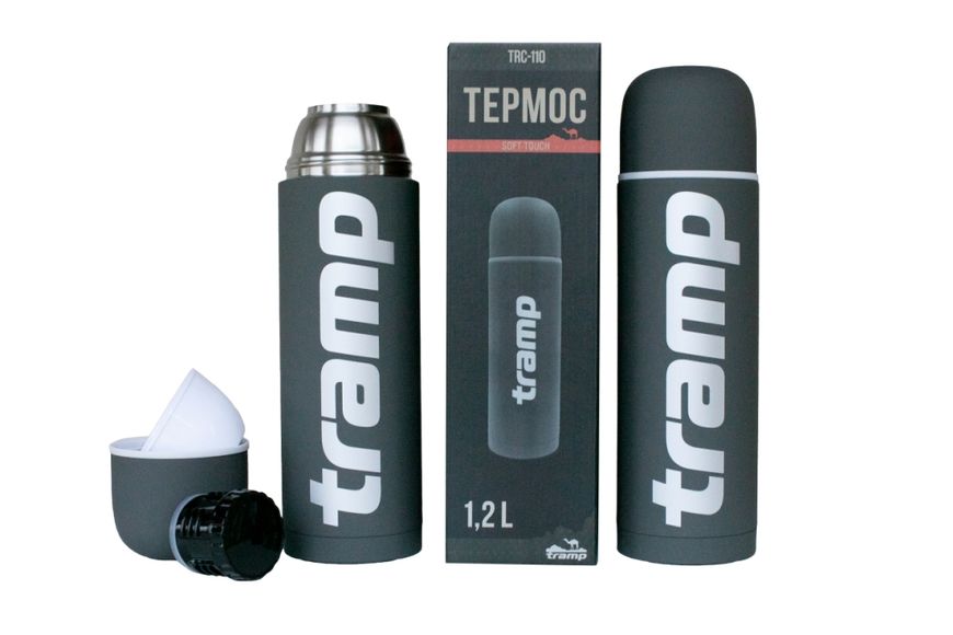 Термос Tramp Soft Touch 1,2 л сірий TRC-110-khaki фото