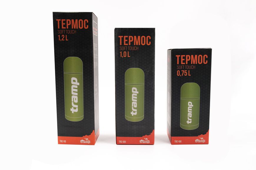 Термос TRAMP Soft Touch 0,75 л Желтый TRC-108-khaki фото